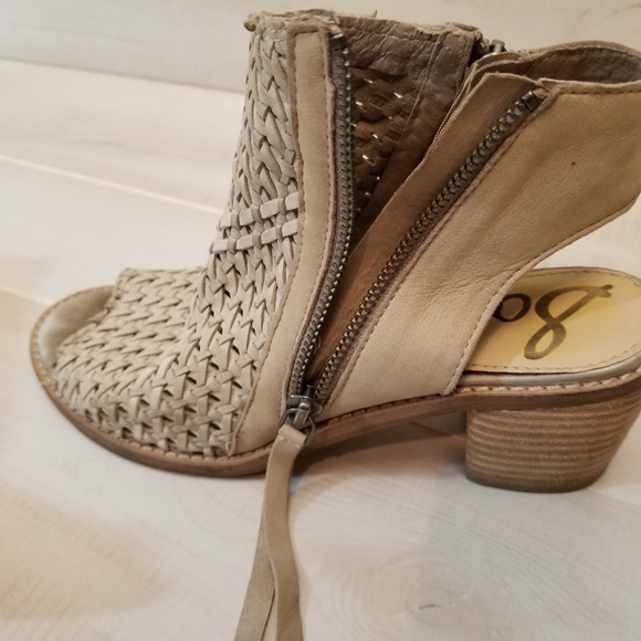 {8} Sam Edelman Cooper Woven Peep Toe Block Heels - Picture 10 of 15